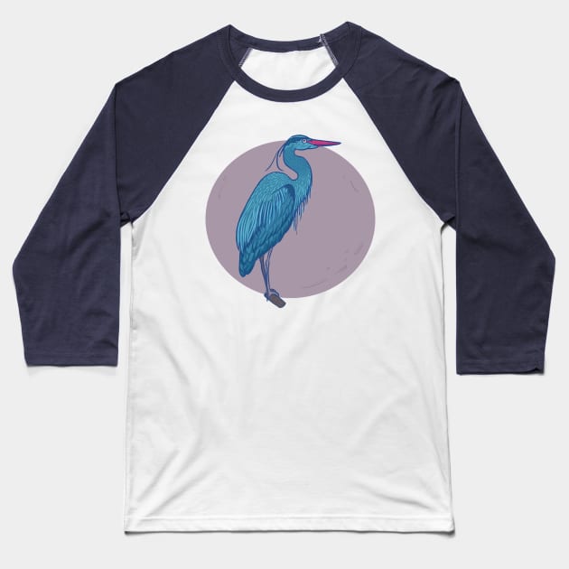 Blue heron Baseball T-Shirt by AlinaPlesia